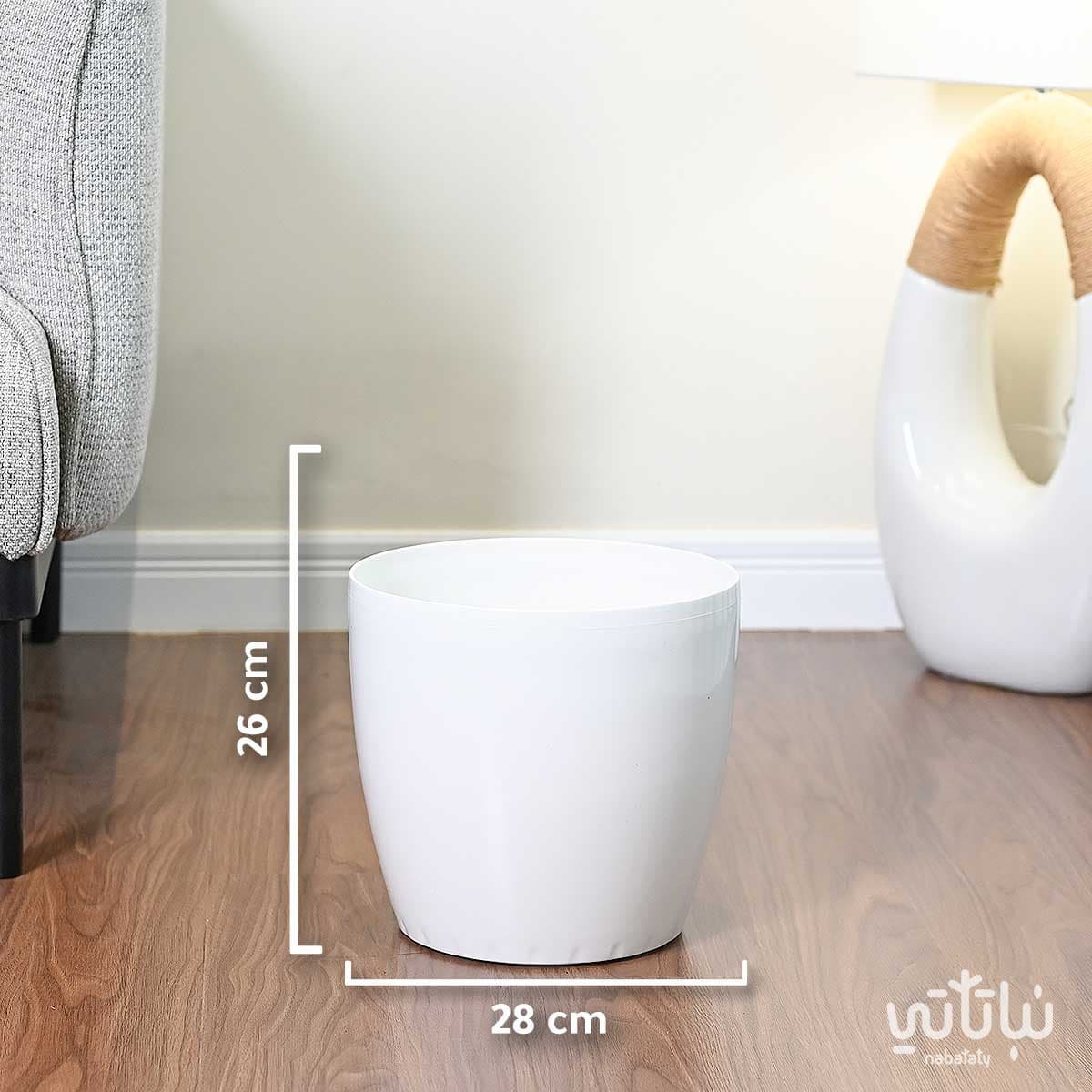 Self-watering pot 28 cm white 3