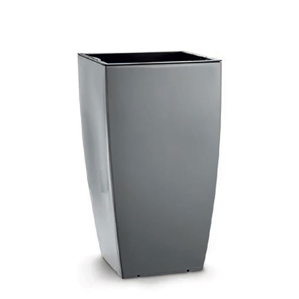 حوض نباتات ري ذاتي مستطيل طولي رمادي فاتح كبير