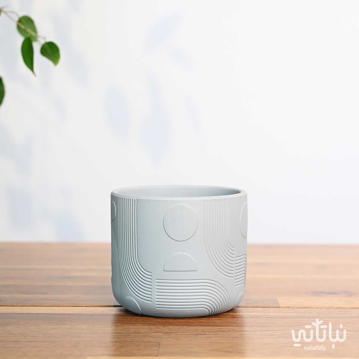 اصيص سيراميك رمادي 11.5سم