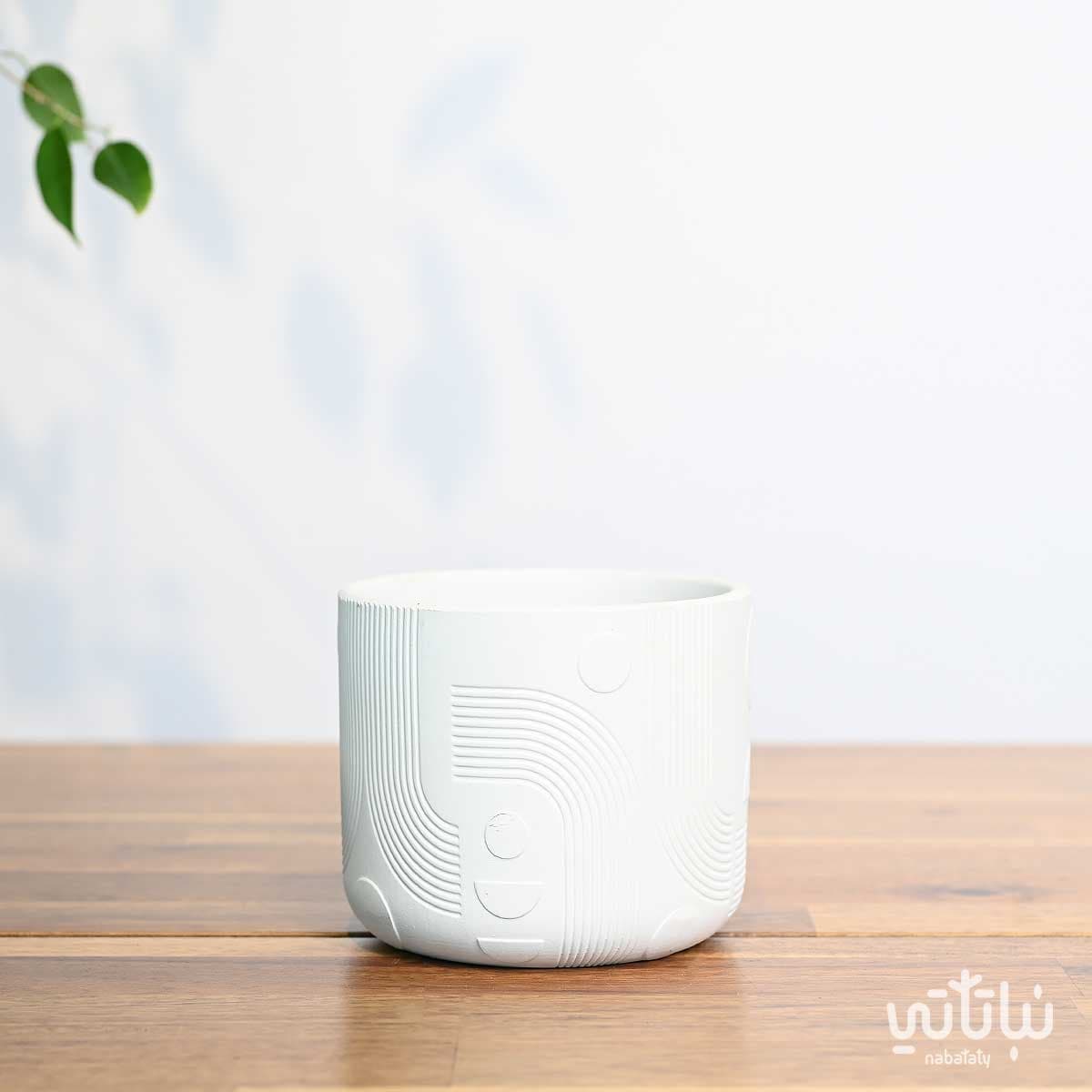 أصيص سيراميك ابيض 11.5سم