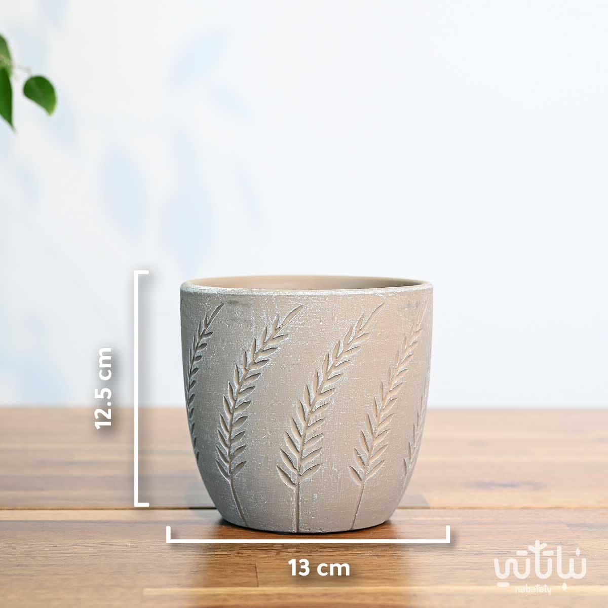 اصيص سيراميك بني مشجر 13 سم 3