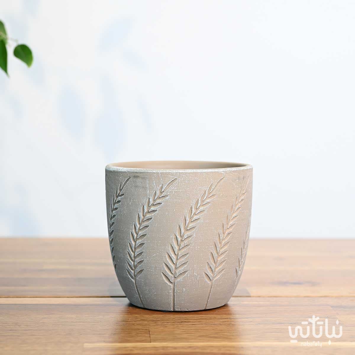 اصيص سيراميك بني مشجر 13 سم 1